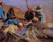 约翰辛格萨金特 - Egyptians Raising Water from the Nile